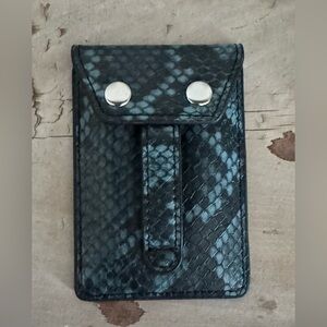 Black Snakeskin Card Holder